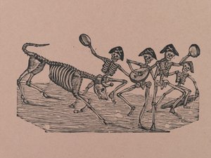 Skeleton Bull Fighters, from 330 Grabados Originales, Printed by Antonio Vanegas Arroyo, Mexico City, Mexico